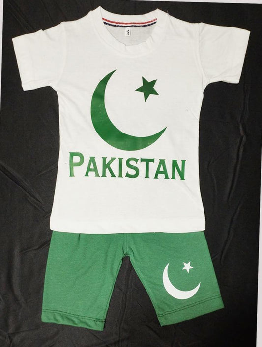 2 Pcs Unisex Cotton Printed Shirt And Shorts Set
